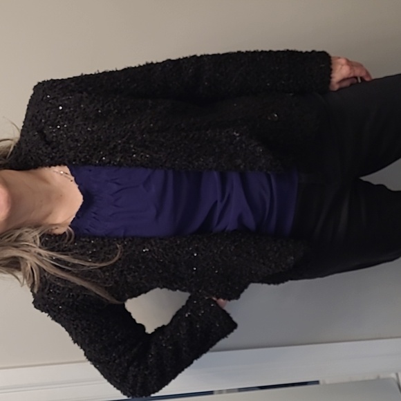 Women's jacket size 8 Bianca Nygard black with sequin and sparkle details - Picture 9 of 14